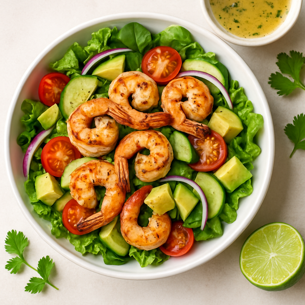 Ensalada de Camarones a la Parrilla