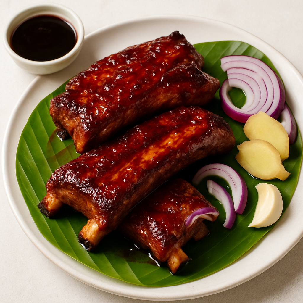 Costillas de Cerdo al Horno con Glaseado de Naranja y Jengibre