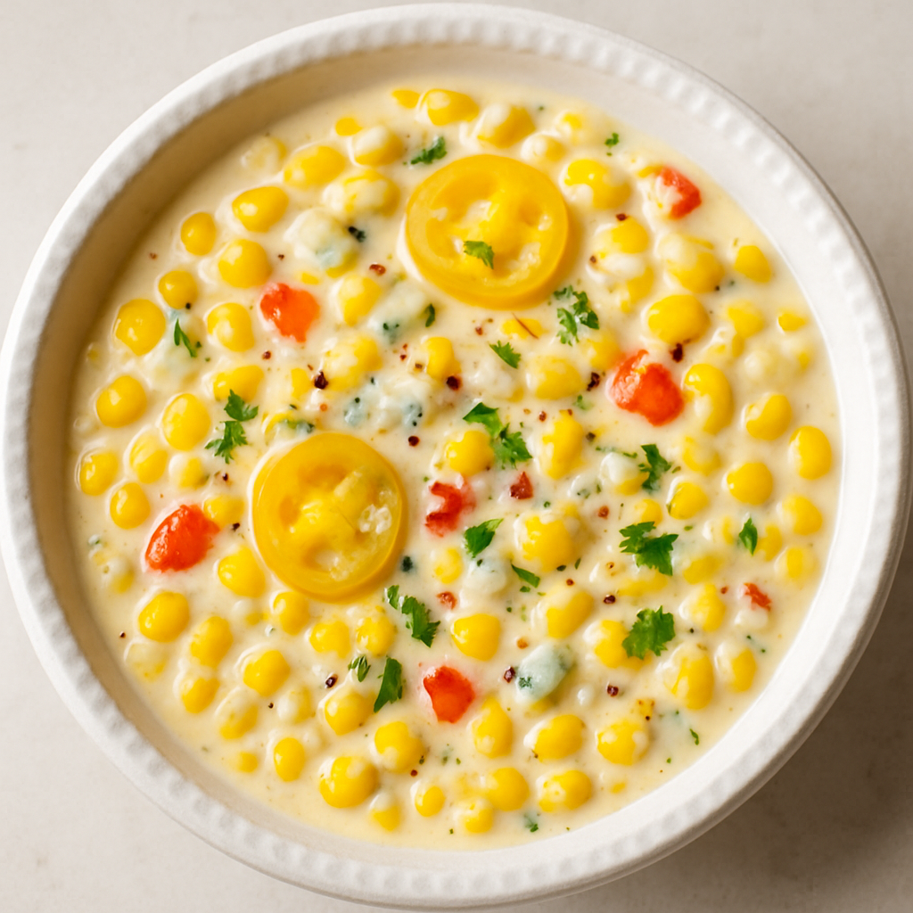 Cheesy Sweet Hot Peppers and Corn