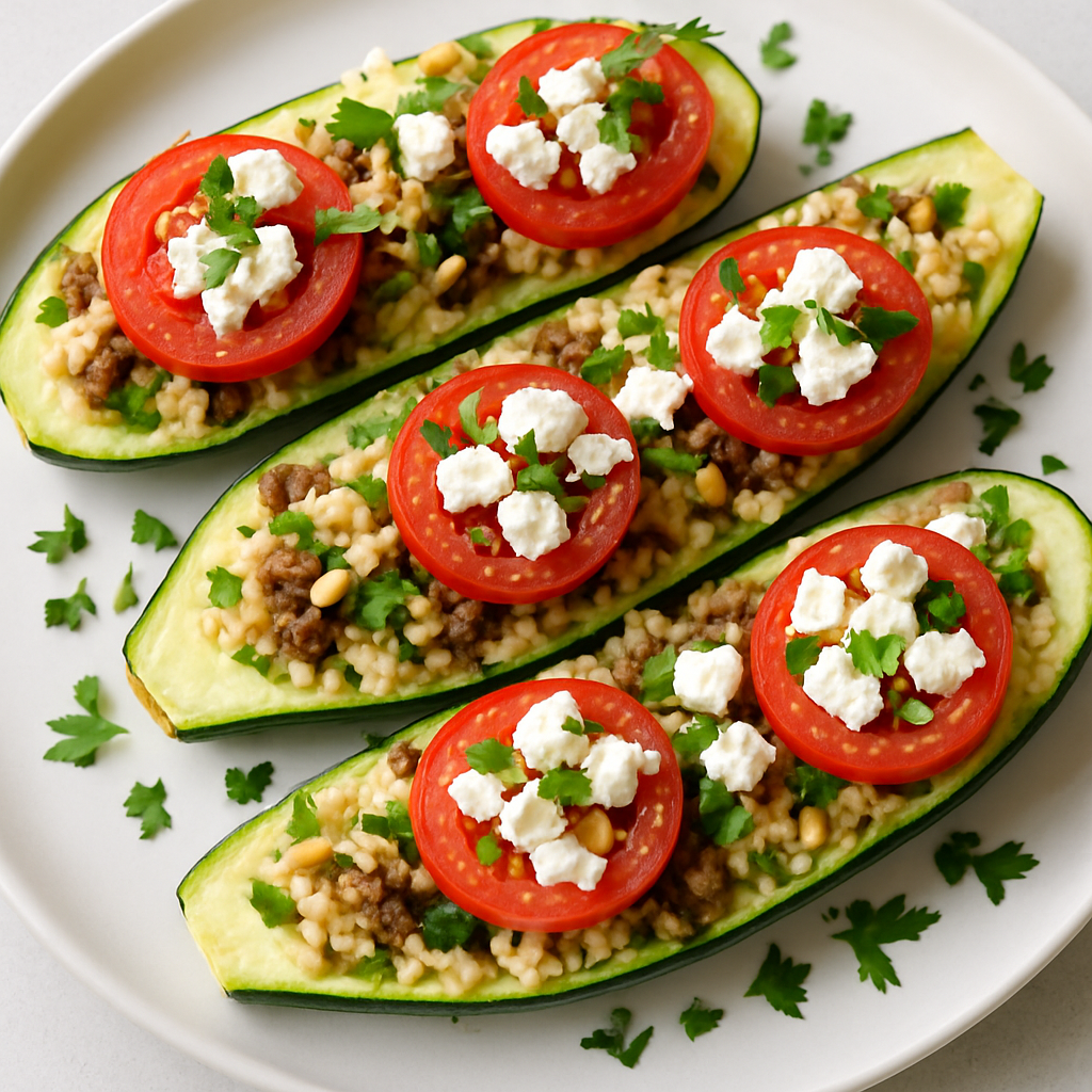 Zucchini Boats with Couscous