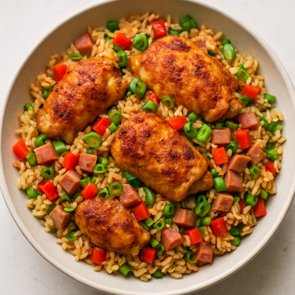 Creole Chicken and Ham Fried Rice