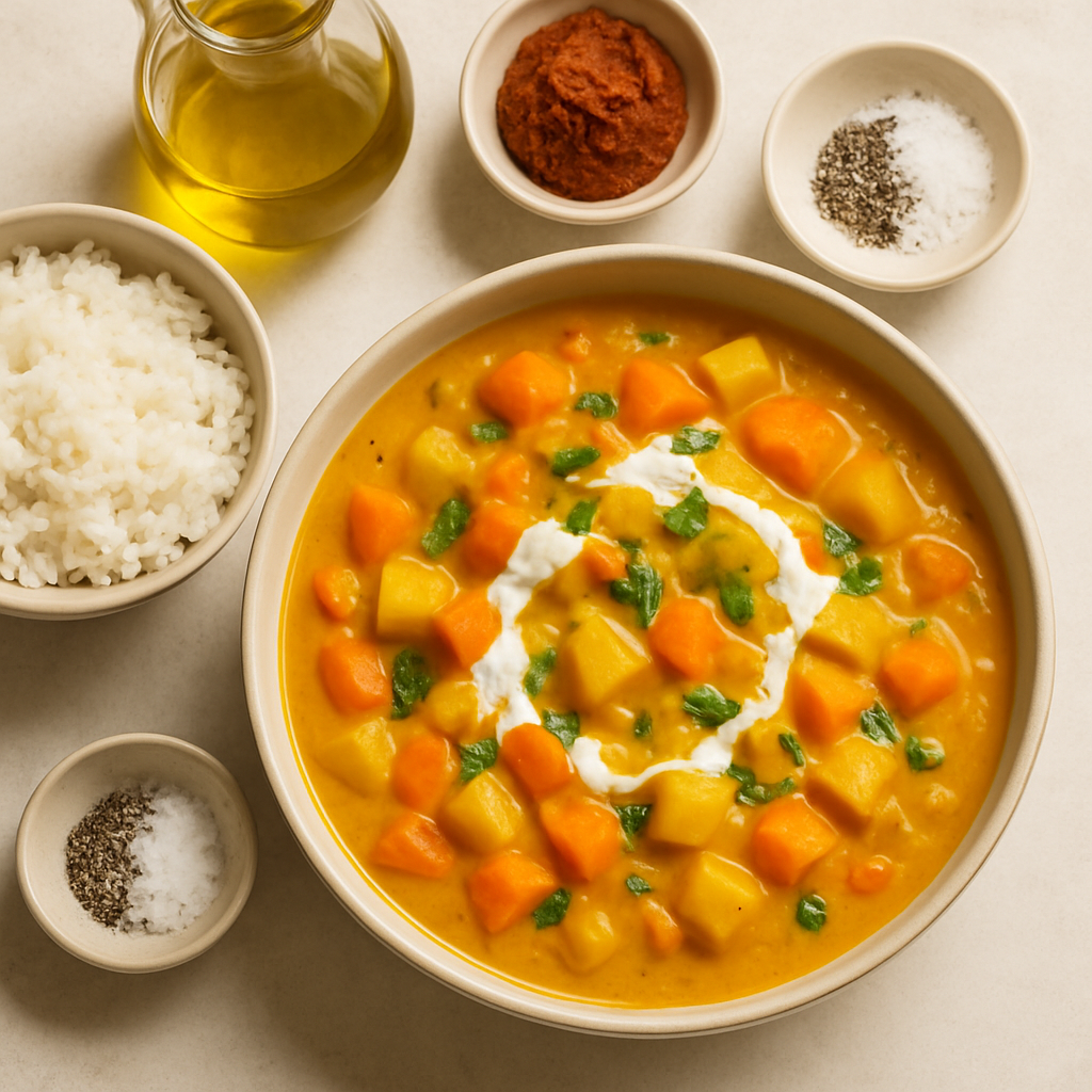 Curry Tailandés de Vegetales Raíz