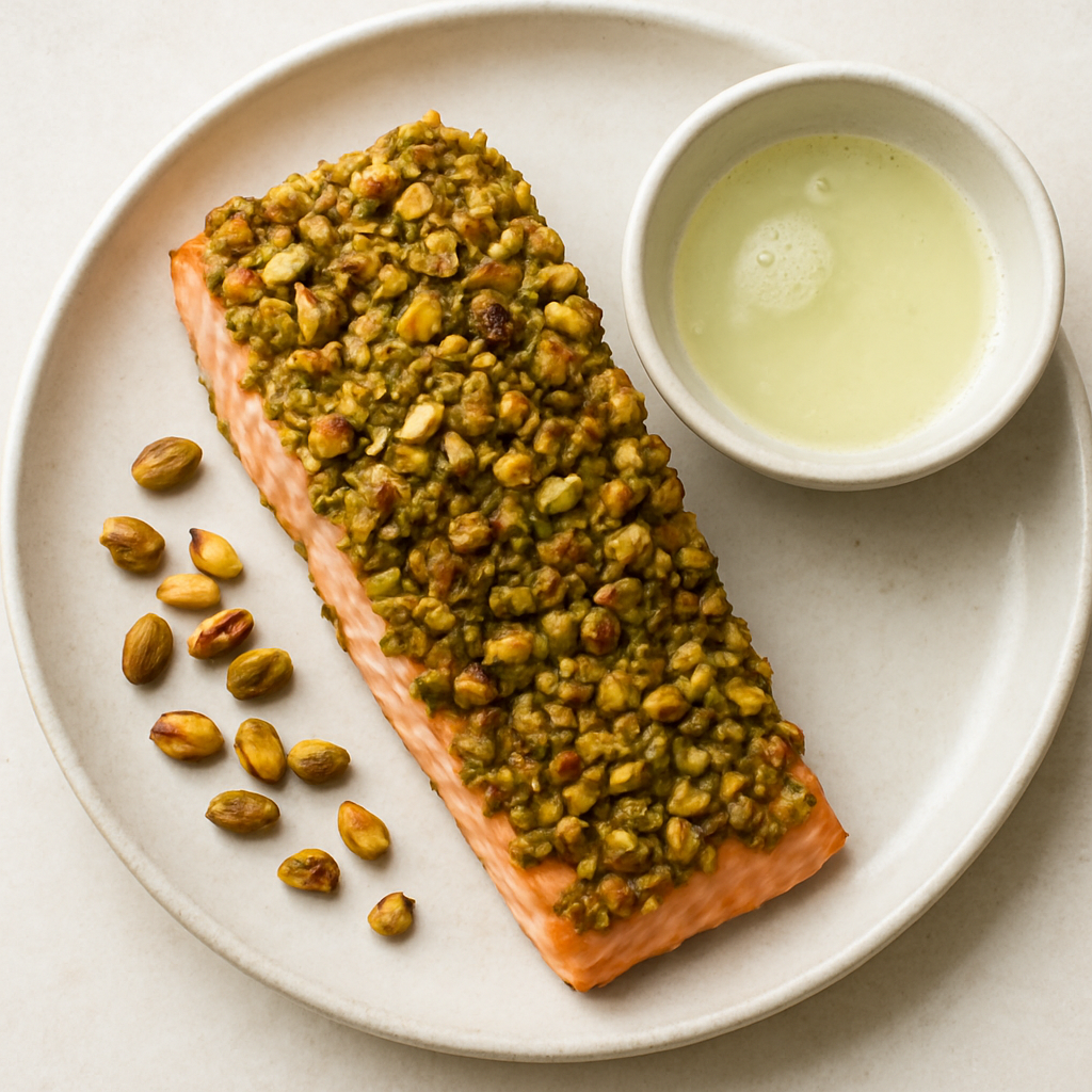 Salmón Cubierto con Pistacho