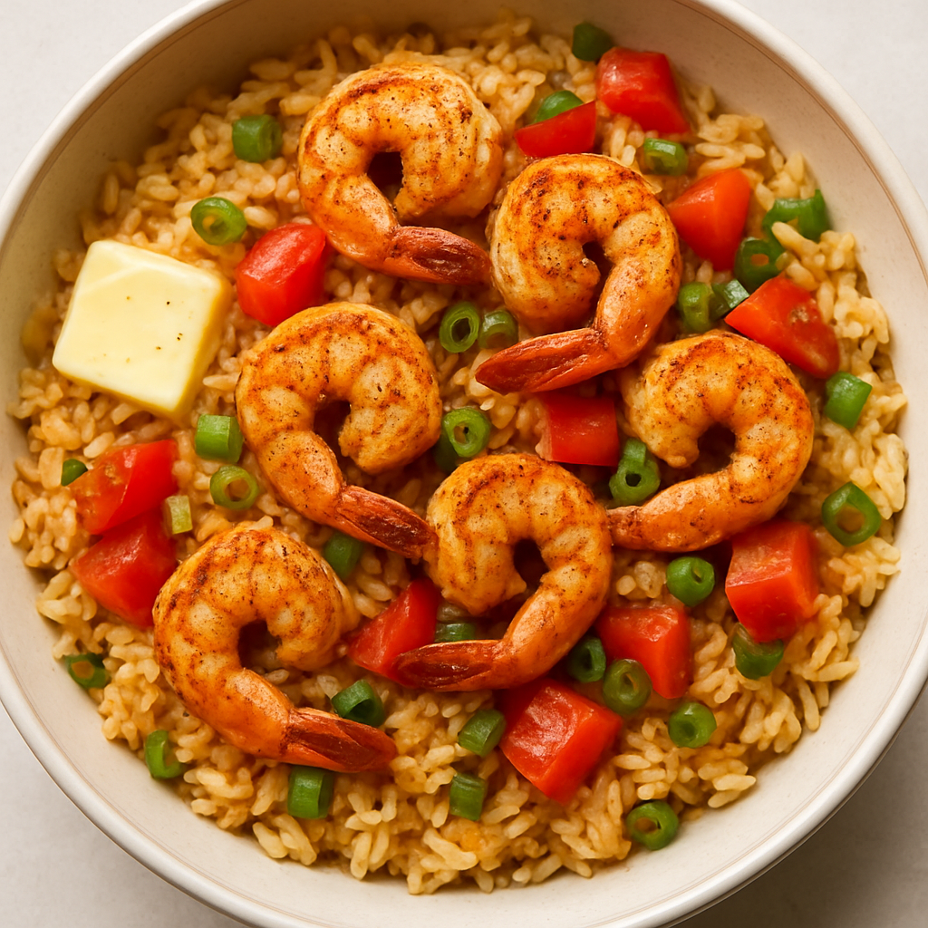 Camarones Cajún con Arroz