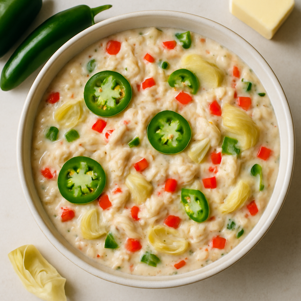 Dip Ligero de Cangrejo y Alcachofa con Jalapeño