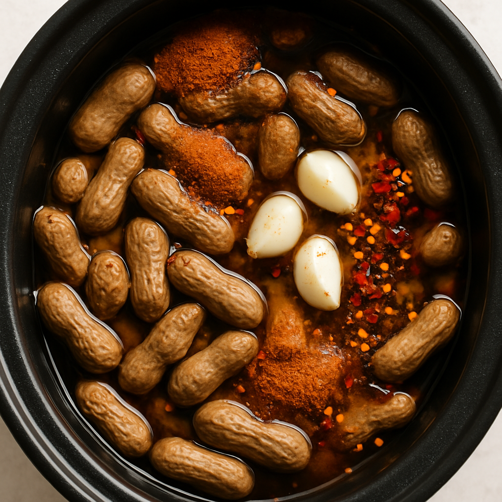 Cacahuetes Cajun Hervidos en Olla de Cocción Lenta