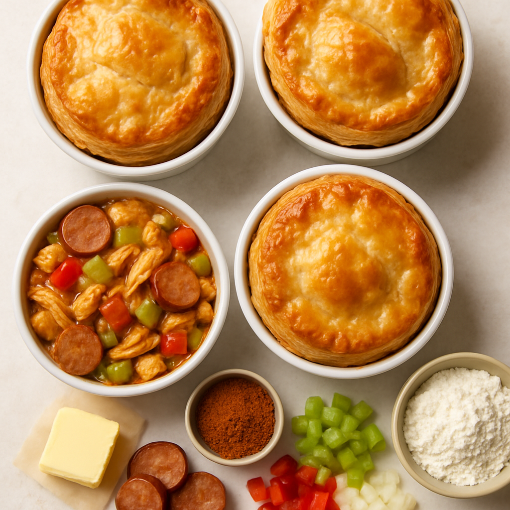 Mini Cajun Chicken Pot Pies
